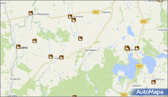 mapa Samławki, Samławki na mapie Targeo