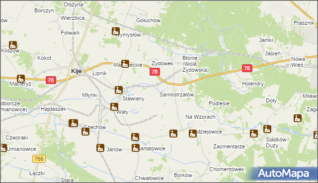mapa Samostrzałów, Samostrzałów na mapie Targeo