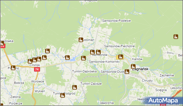 mapa Samsonów, Samsonów na mapie Targeo