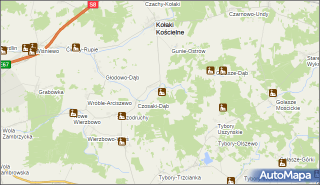 mapa Sanie-Dąb, Sanie-Dąb na mapie Targeo