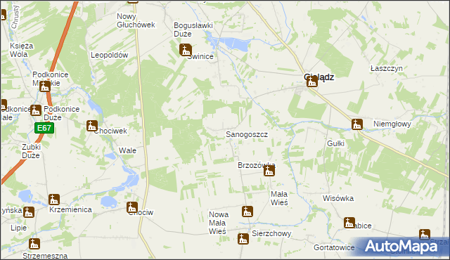 mapa Sanogoszcz, Sanogoszcz na mapie Targeo