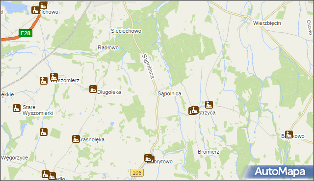 mapa Sąpolnica, Sąpolnica na mapie Targeo