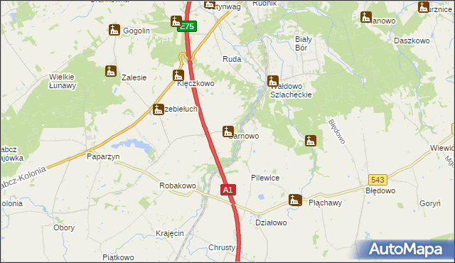 mapa Sarnowo gmina Stolno, Sarnowo gmina Stolno na mapie Targeo