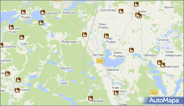 mapa Sarnowy, Sarnowy na mapie Targeo