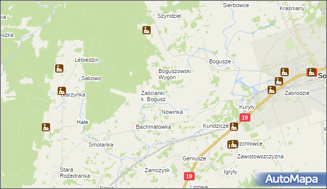 mapa Ściebielec, Ściebielec na mapie Targeo