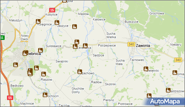 mapa Sędzice gmina Zawonia, Sędzice gmina Zawonia na mapie Targeo
