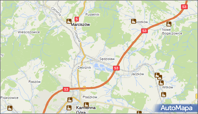 mapa Sędzisław, Sędzisław na mapie Targeo