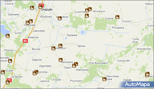 mapa Sęków, Sęków na mapie Targeo