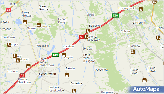 mapa Seligów, Seligów na mapie Targeo