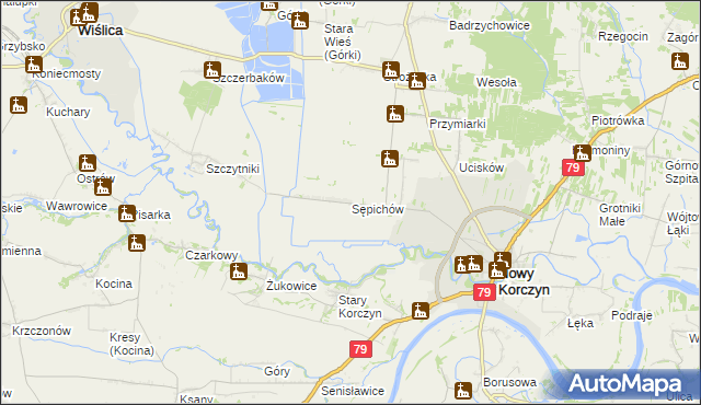 mapa Sępichów, Sępichów na mapie Targeo
