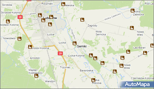 mapa Serniki, Serniki na mapie Targeo