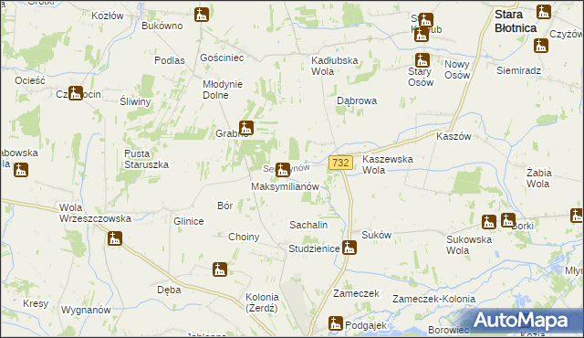 mapa Sewerynów gmina Przytyk, Sewerynów gmina Przytyk na mapie Targeo