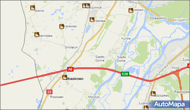 mapa Siadło Górne, Siadło Górne na mapie Targeo