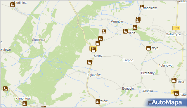 mapa Siciny gmina Niechlów, Siciny gmina Niechlów na mapie Targeo