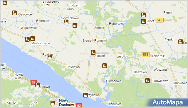 mapa Siecień, Siecień na mapie Targeo