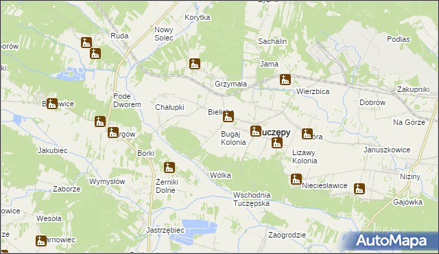 mapa Sieczków gmina Tuczępy, Sieczków gmina Tuczępy na mapie Targeo