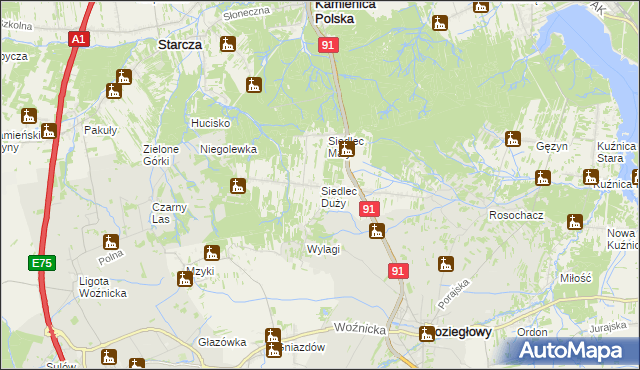 mapa Siedlec Duży, Siedlec Duży na mapie Targeo