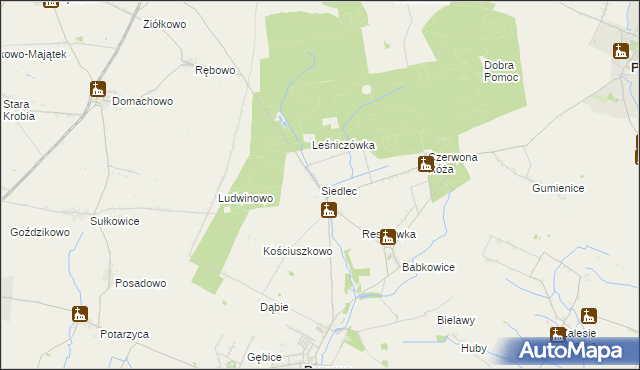 mapa Siedlec gmina Pępowo, Siedlec gmina Pępowo na mapie Targeo