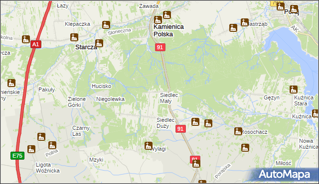 mapa Siedlec Mały, Siedlec Mały na mapie Targeo