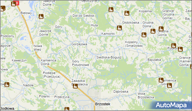 mapa Siedliska-Bogusz, Siedliska-Bogusz na mapie Targeo
