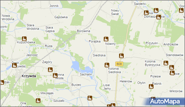 mapa Siedliska gmina Wojcieszków, Siedliska gmina Wojcieszków na mapie Targeo