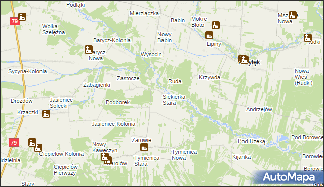 mapa Siekierka Stara, Siekierka Stara na mapie Targeo