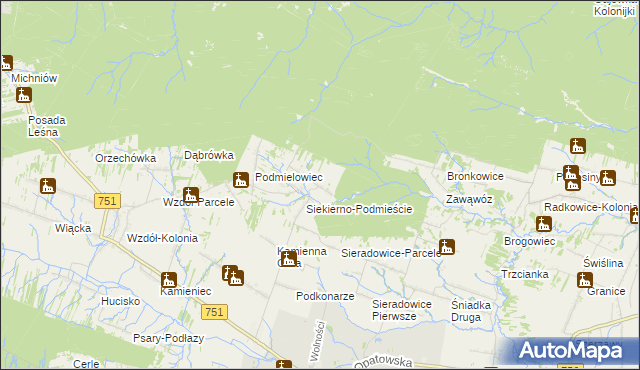 mapa Siekierno-Przedgrab, Siekierno-Przedgrab na mapie Targeo