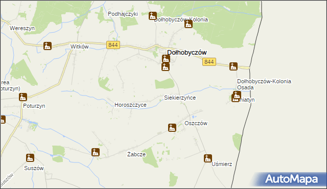 mapa Siekierzyńce, Siekierzyńce na mapie Targeo