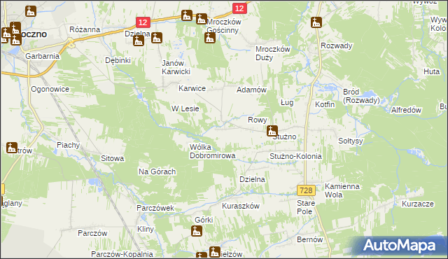 mapa Sielec gmina Opoczno, Sielec gmina Opoczno na mapie Targeo