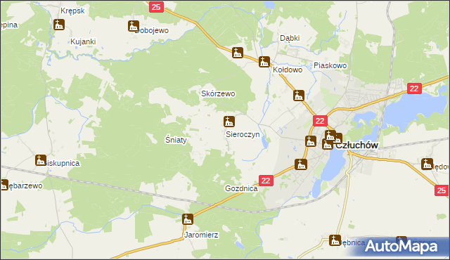 mapa Sieroczyn, Sieroczyn na mapie Targeo