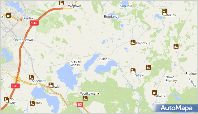mapa Silice, Silice na mapie Targeo