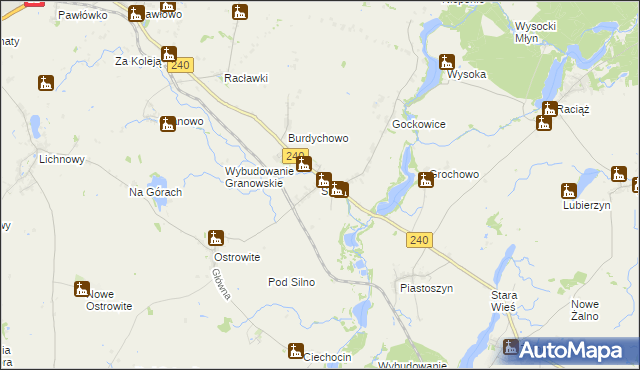 mapa Silno gmina Chojnice, Silno gmina Chojnice na mapie Targeo