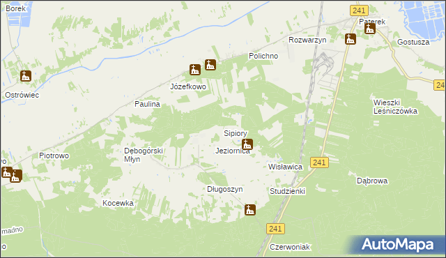 mapa Sipiory, Sipiory na mapie Targeo