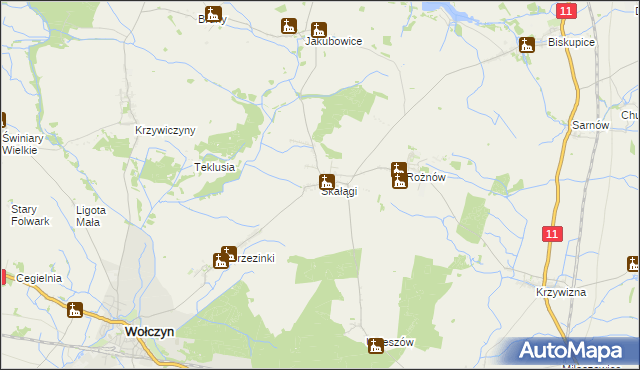 mapa Skałągi, Skałągi na mapie Targeo