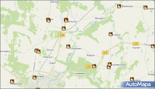 mapa Skalin gmina Gryfice, Skalin gmina Gryfice na mapie Targeo