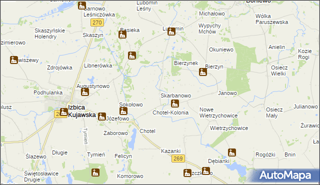 mapa Skarbanowo, Skarbanowo na mapie Targeo