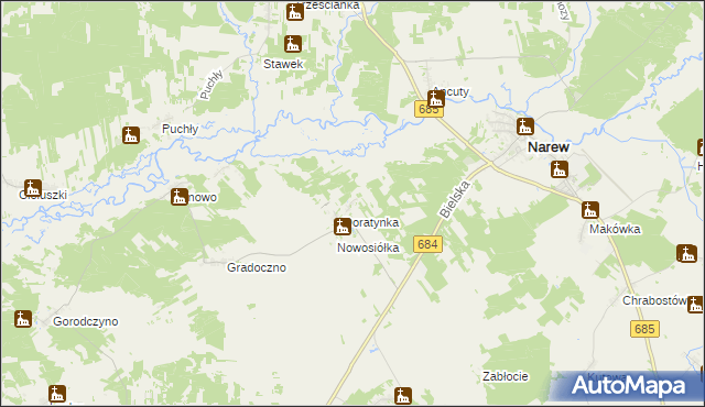 mapa Skaryszewo, Skaryszewo na mapie Targeo
