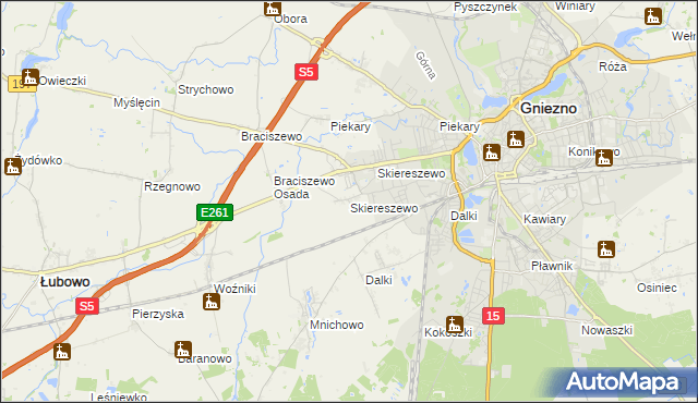 mapa Skiereszewo, Skiereszewo na mapie Targeo
