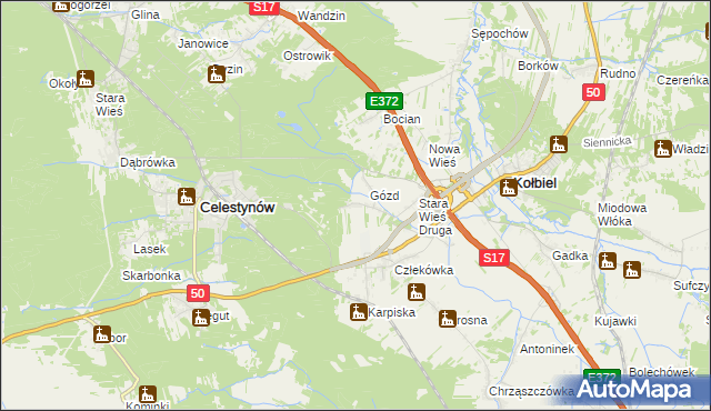 mapa Skorupy, Skorupy na mapie Targeo