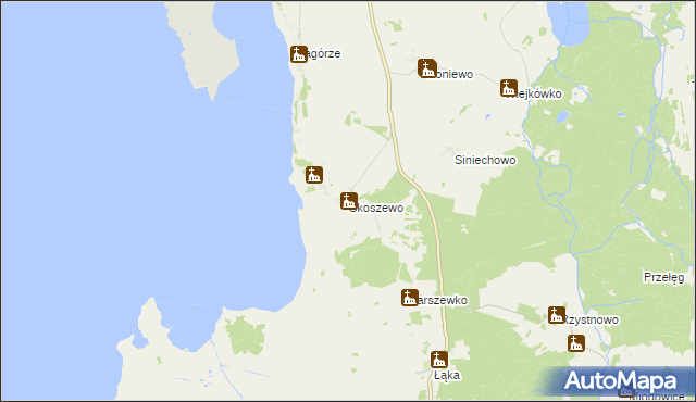 mapa Skoszewo gmina Wolin, Skoszewo gmina Wolin na mapie Targeo