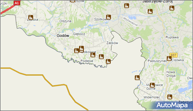 mapa Skrbeńsko, Skrbeńsko na mapie Targeo