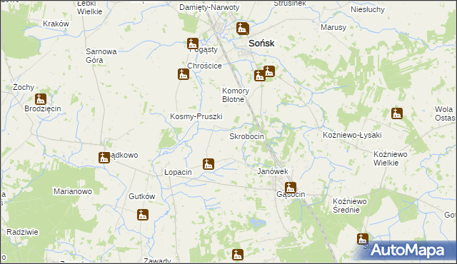 mapa Skrobocin, Skrobocin na mapie Targeo