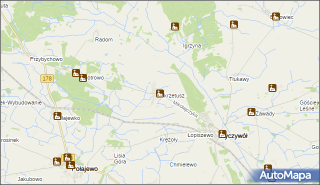 mapa Skrzetusz, Skrzetusz na mapie Targeo