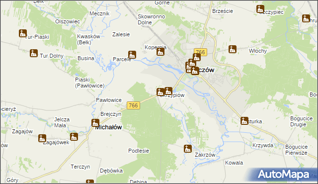 mapa Skrzypiów, Skrzypiów na mapie Targeo