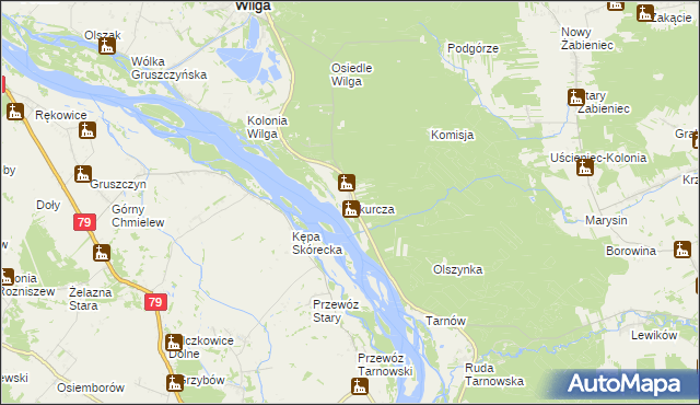 mapa Skurcza, Skurcza na mapie Targeo