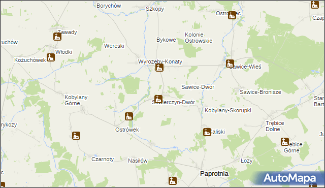 mapa Skwierczyn-Wieś, Skwierczyn-Wieś na mapie Targeo