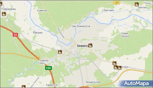 mapa Skwierzyna, Skwierzyna na mapie Targeo
