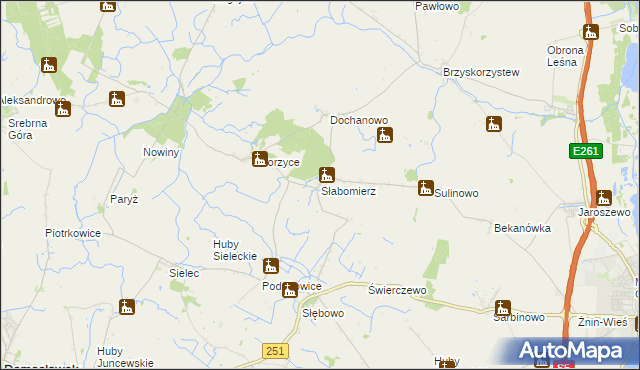 mapa Słabomierz gmina Żnin, Słabomierz gmina Żnin na mapie Targeo