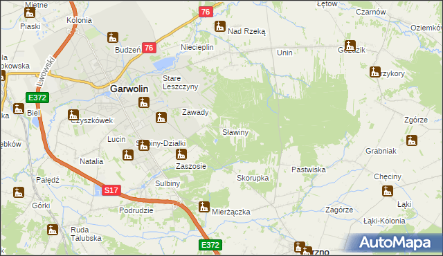mapa Sławiny, Sławiny na mapie Targeo