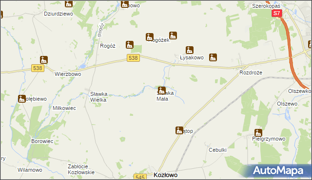 mapa Sławka Mała, Sławka Mała na mapie Targeo